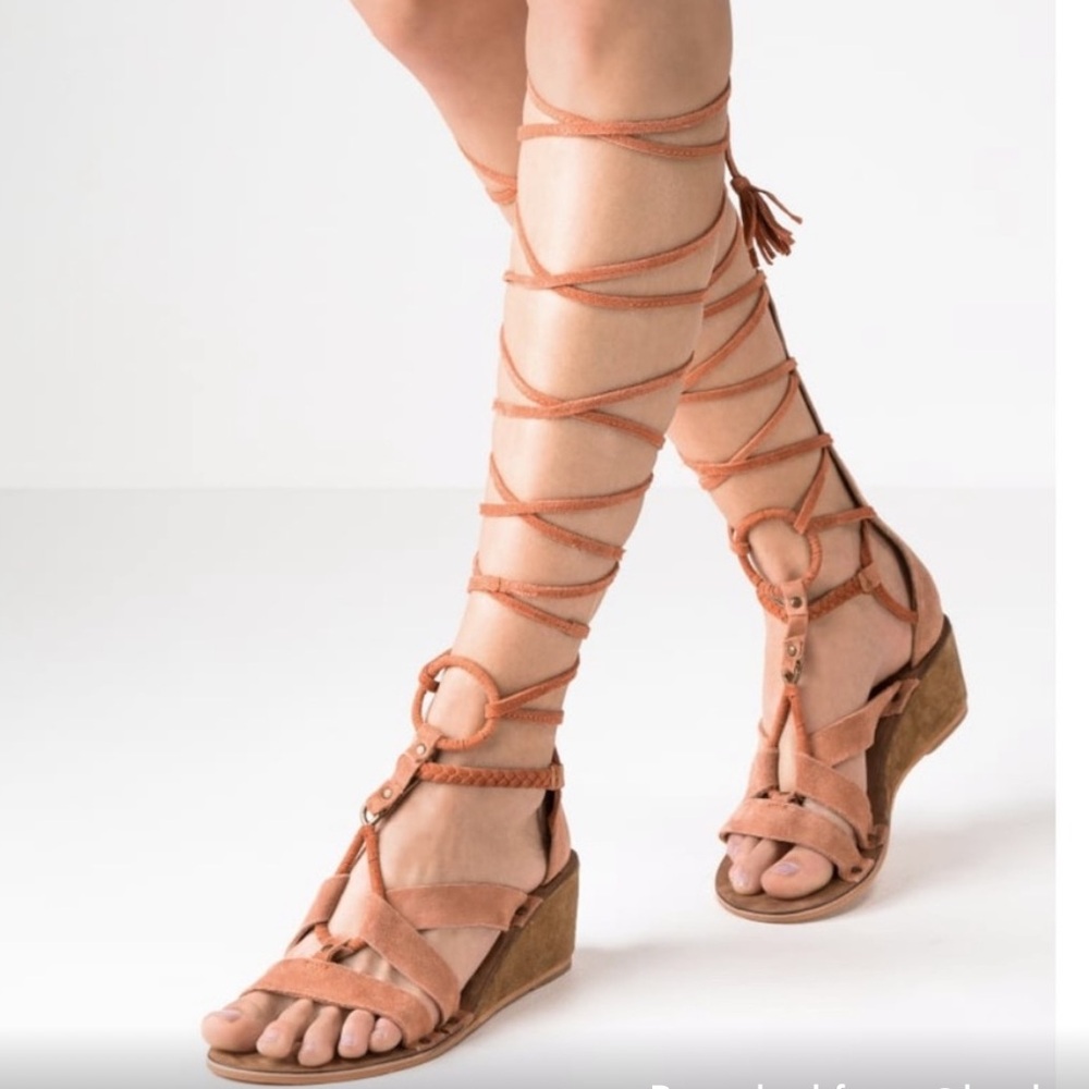 Free people strappy sandals “Santerello” in rust